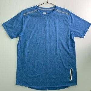 Active & Co Tee Reflective Running T Shirt Mens XL Blue Zip Key Pocket T Shirt